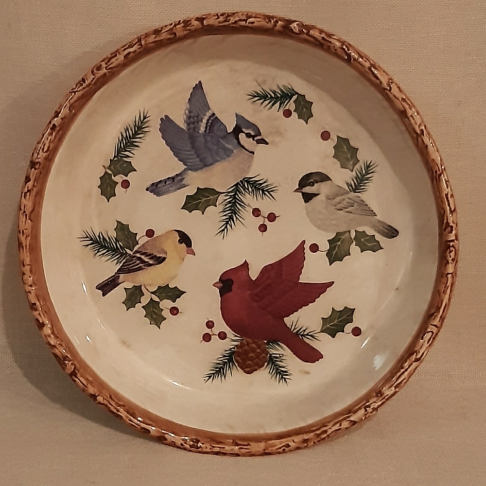 Winter Bird Pie Dish